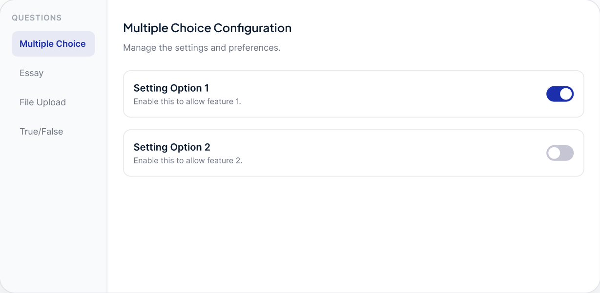 Flexible Question Banks